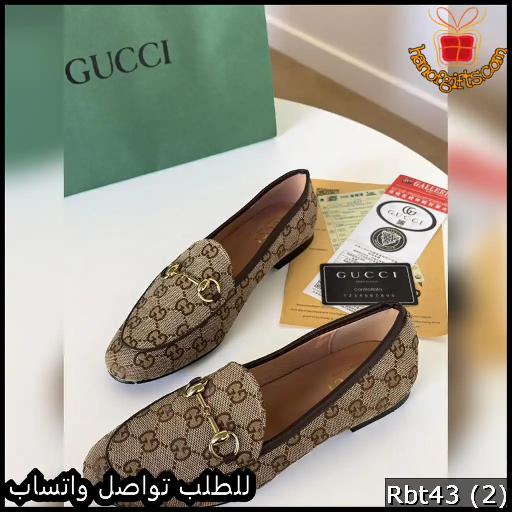 Rbt43 (2) حذاء قوتشي لوفر بنقشة GG الكلاسيكية