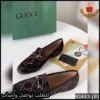 حذاء قوتشي لوفر مخملي بلون بني شوكولاته