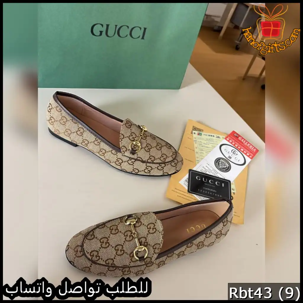 Rbt43 (9) حذاء قوتشي لوفر بنقشة GG الكلاسيكية