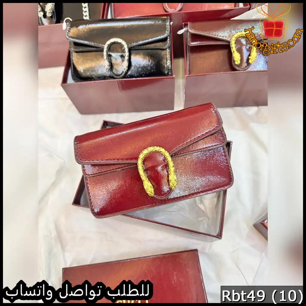 Rbt49 (10) شنطة قوتشي Gucci صغيرة بلون عنابي