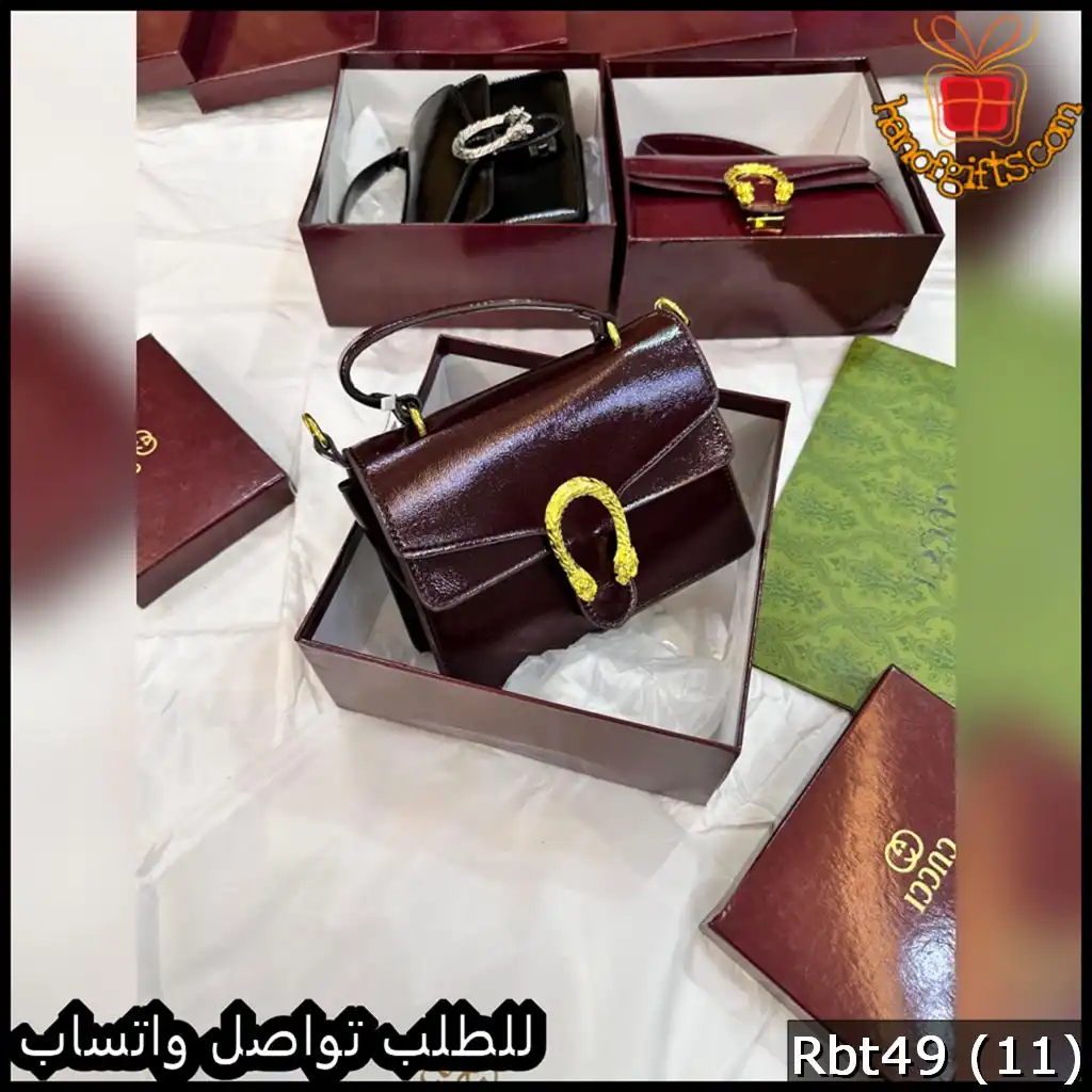 شنطة قوتشي عنابي غامق لامع