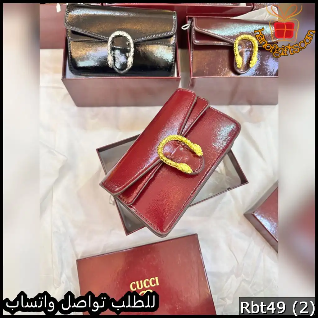 Rbt49 (2) شنطة قوتشي Gucci صغيرة بلون عنابي