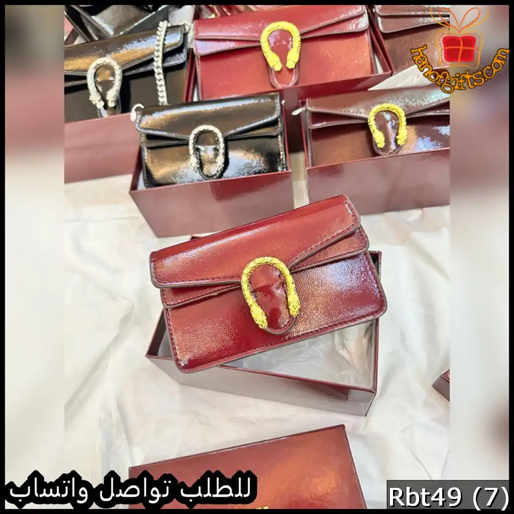 Rbt49 (7) شنطة قوتشي Gucci صغيرة بلون عنابي