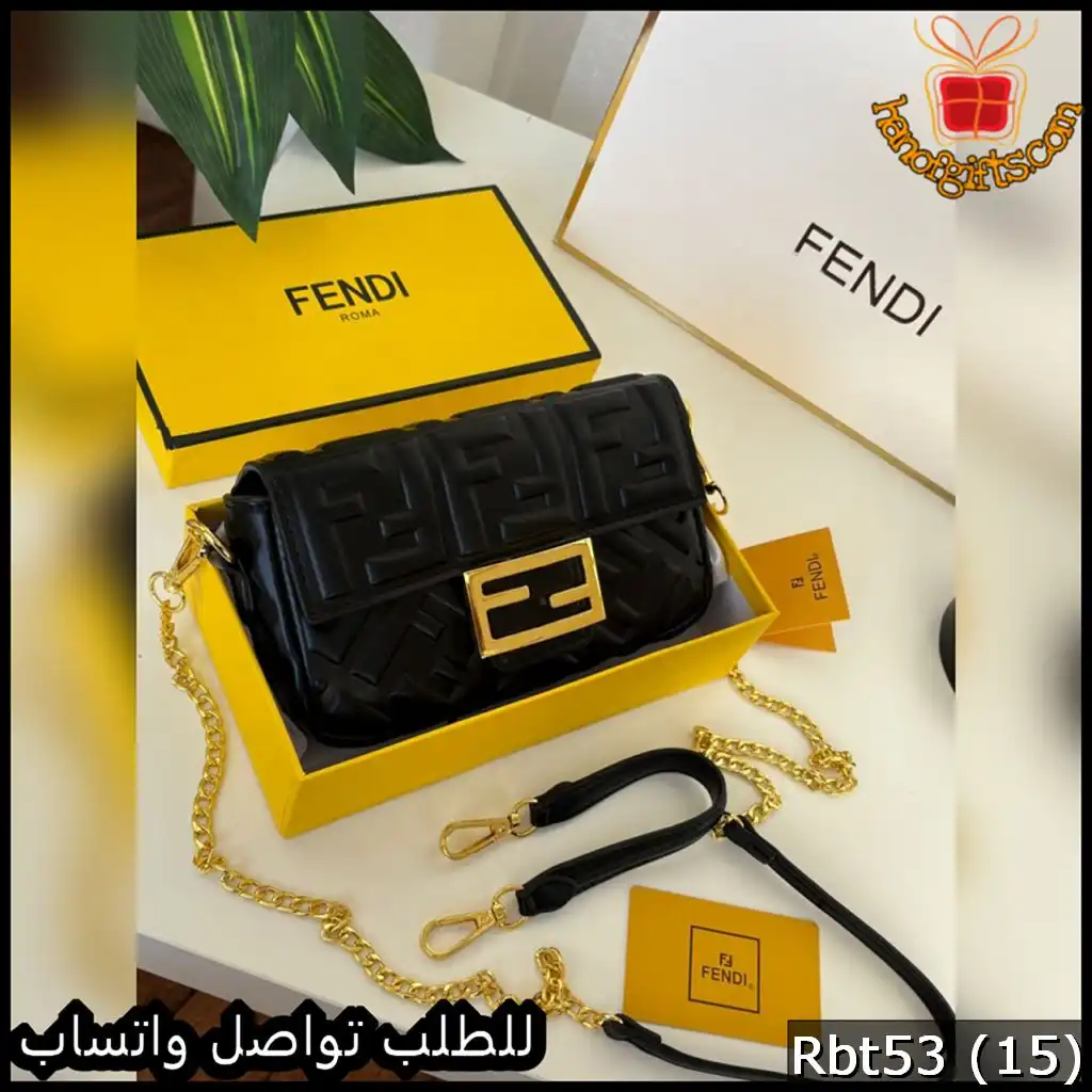 Rbt53 (15) شنطة فندي Fendi Baguette Mini سوداء