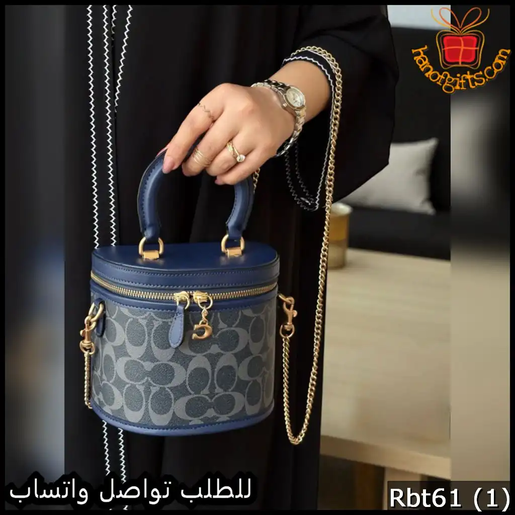 شنطة يد Coach نسائية دائرية كحلية