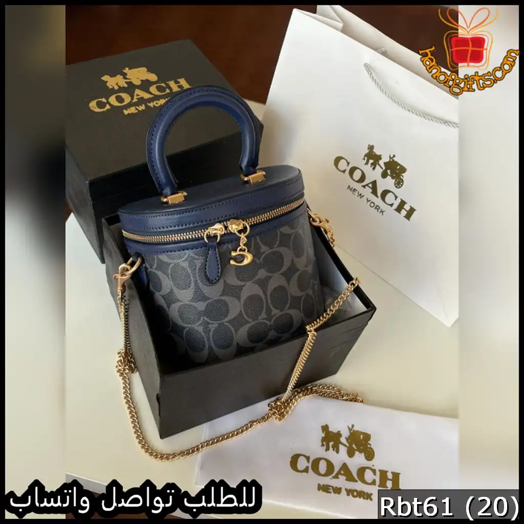 شنطة يد Coach نسائية دائرية كحلية