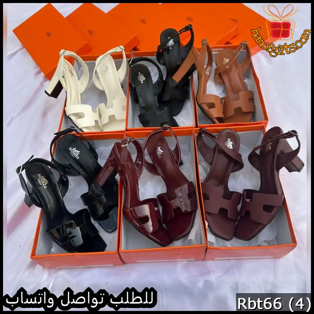 كعب Hermès لون عنابي لامع