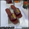 سليبر Tory Burch Patent Logo Slide عنابي