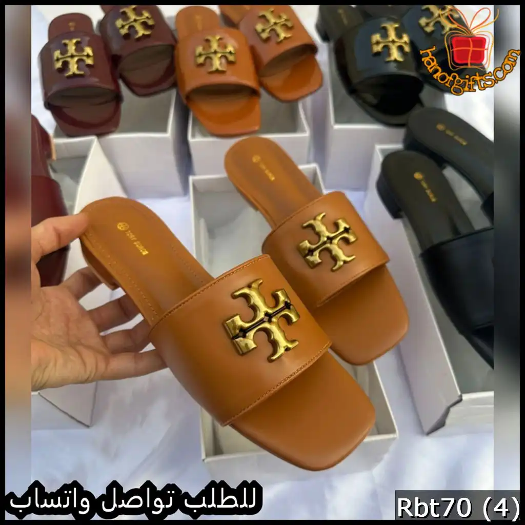 سليبر Tory Burch Patent Logo Slide جملي