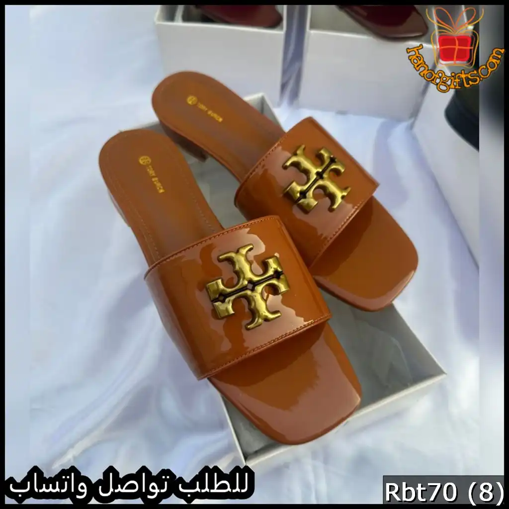سليبر Tory Burch Patent Logo Slide جملي