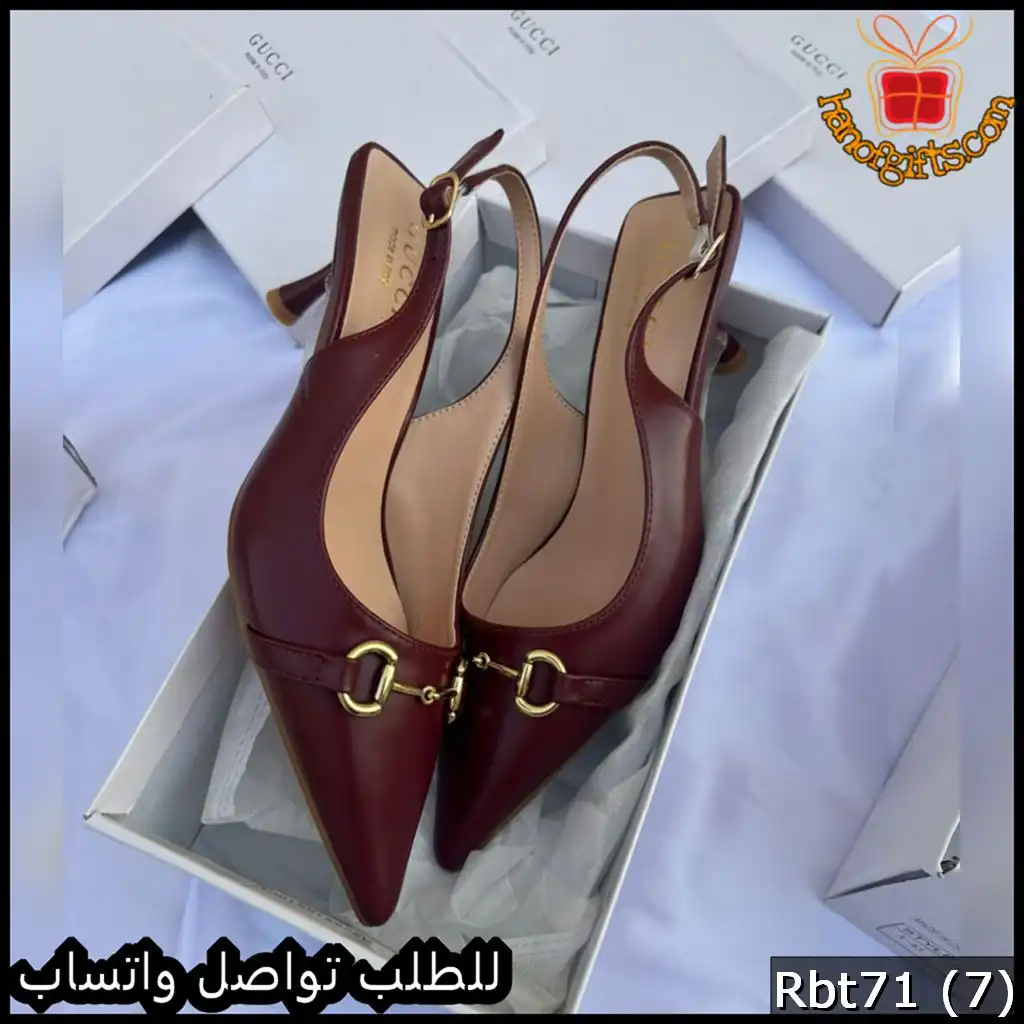 كعب Gucci Horsebit Slingback Patent عنابي
