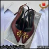 كعب Tory Burch Logo Slingback Patent عنابي