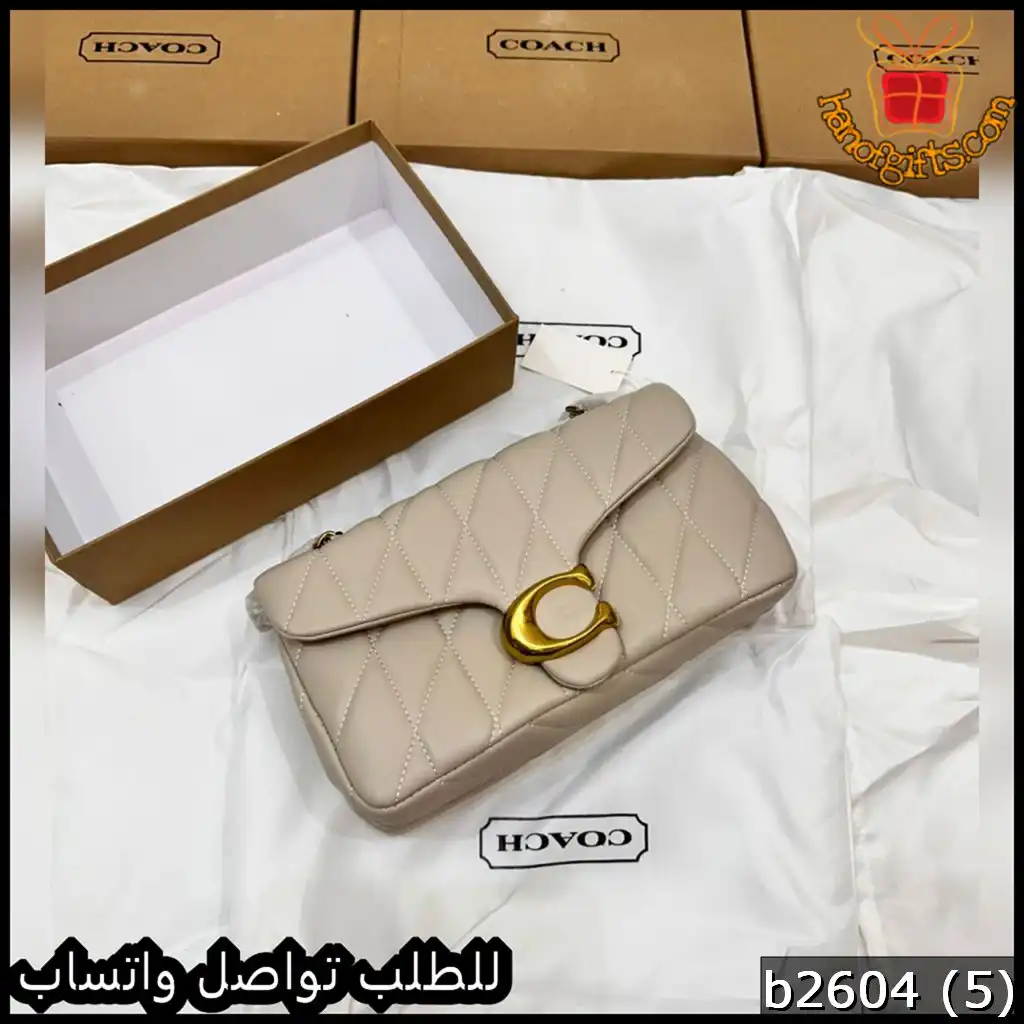 شنطة Coach نسائية صغيرة لون بيج درجة أولى