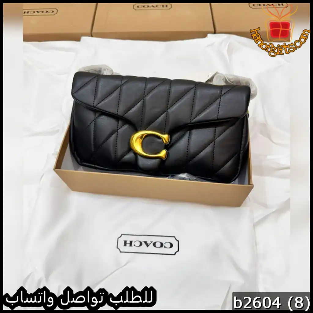شنطة Coach النسائية صغيرة سوداء مع شعار C
