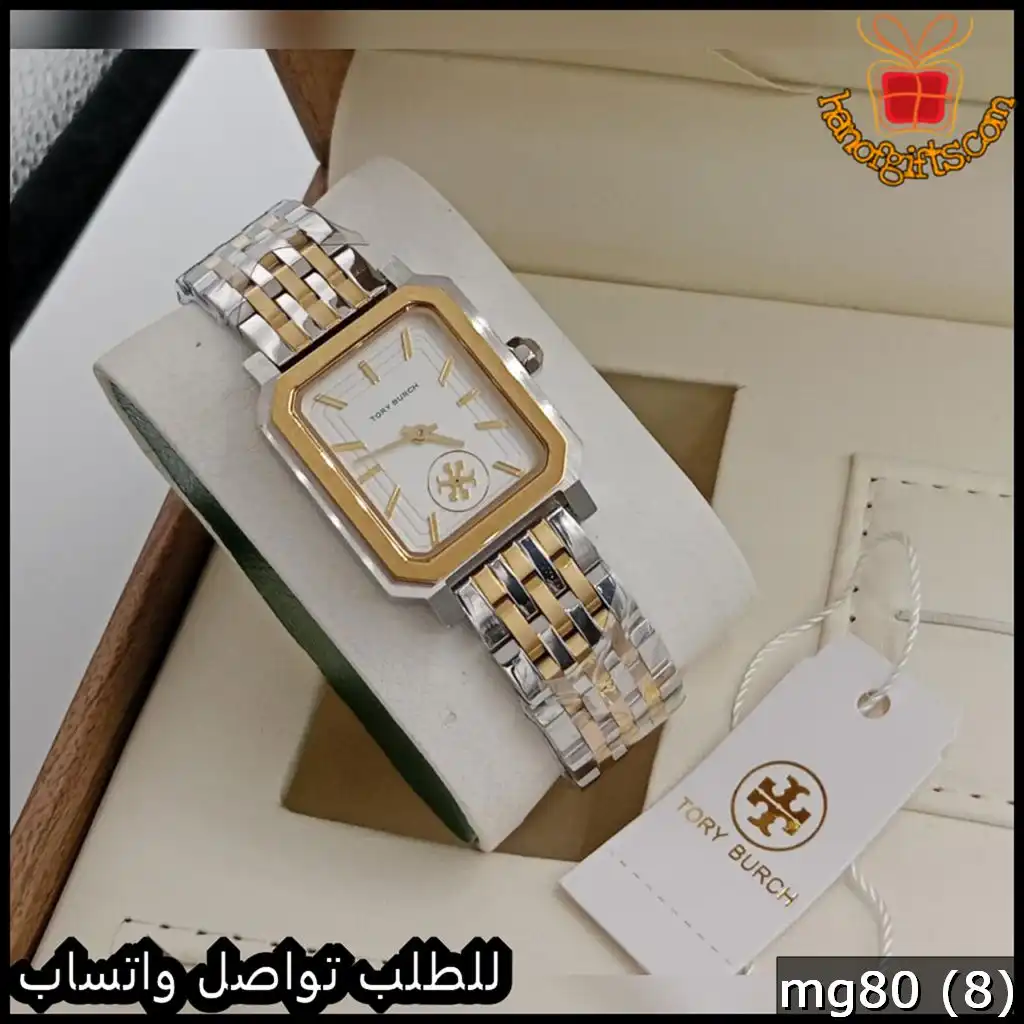 ساعة Tory Burch نسائية مكس ومينا ابيض