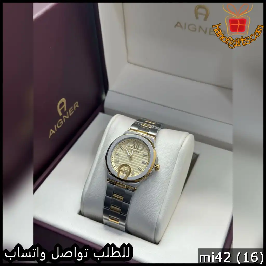 mi42 (16) ساعة أقنر النسائية مينا ذهبي فاتح