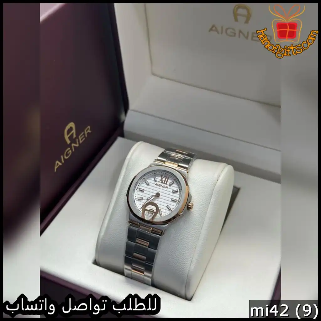 mi42 (9) ساعة Aigner أقنر نسائية لون فضي وذهبي