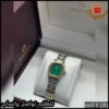 ساعة Aigner حجم صغير نسائية فضي وذهبي بمينا خضراء