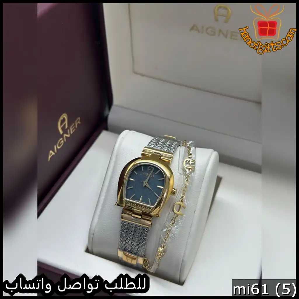 mi61 (5) ساعة Aigner النسائية موديل الحصيرة مع اسواره