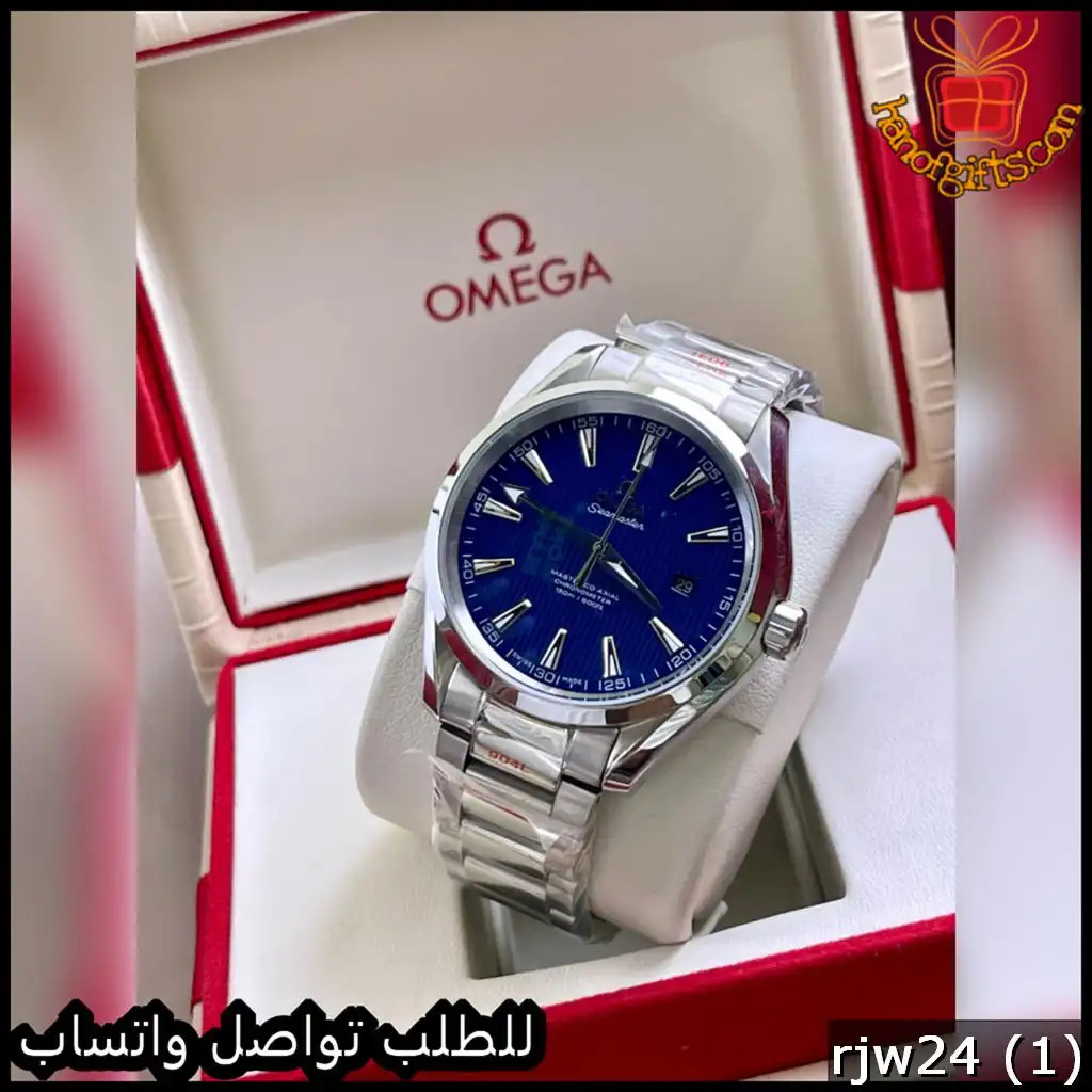 ساعة Omega رجالية مينا أزرق كحلي