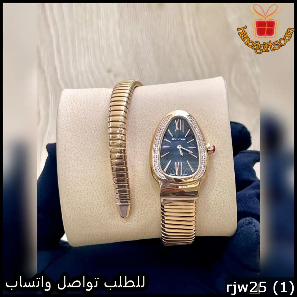 ساعة Bvlgari Serpenti نسائية مينا اسود اطار فصوص