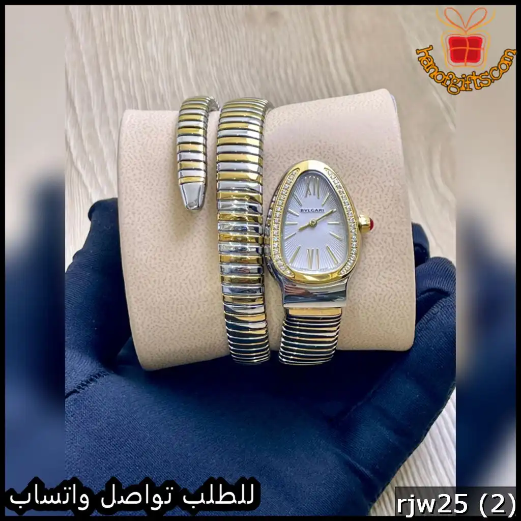 ساعة Bulgari Serpenti نسائية مكس ومينا ابيض