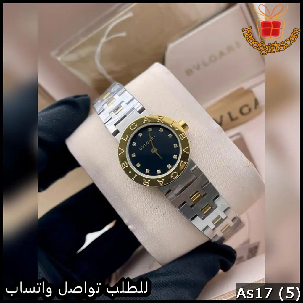 ساعة BVLGARI Two-Tone Ladies Quartz كحلي