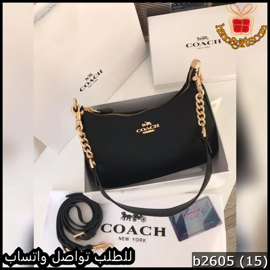 شنطة Coach نسائية لون أسود مطفي