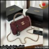 شنطة Chanel عنابي تصميم كابوتنيه Quilted مع شعار CC