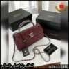 شنطة Chanel عنابي تصميم كابوتنيه Quilted مع شعار CC