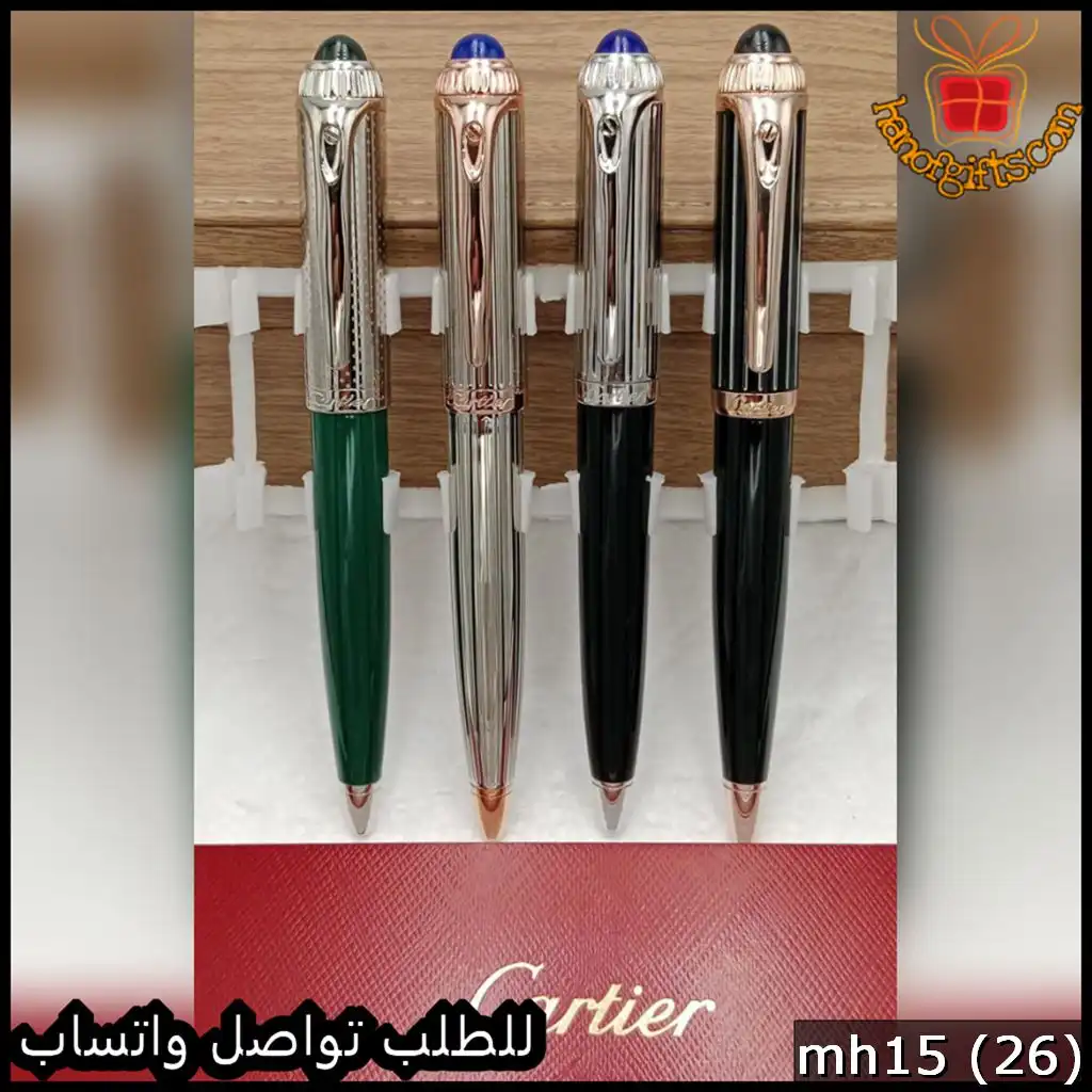 قلم Cartier فاخر بتشطيب معدني لامع