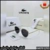 نظارة لاكوست رجالي شفاف بعدسة سوداء