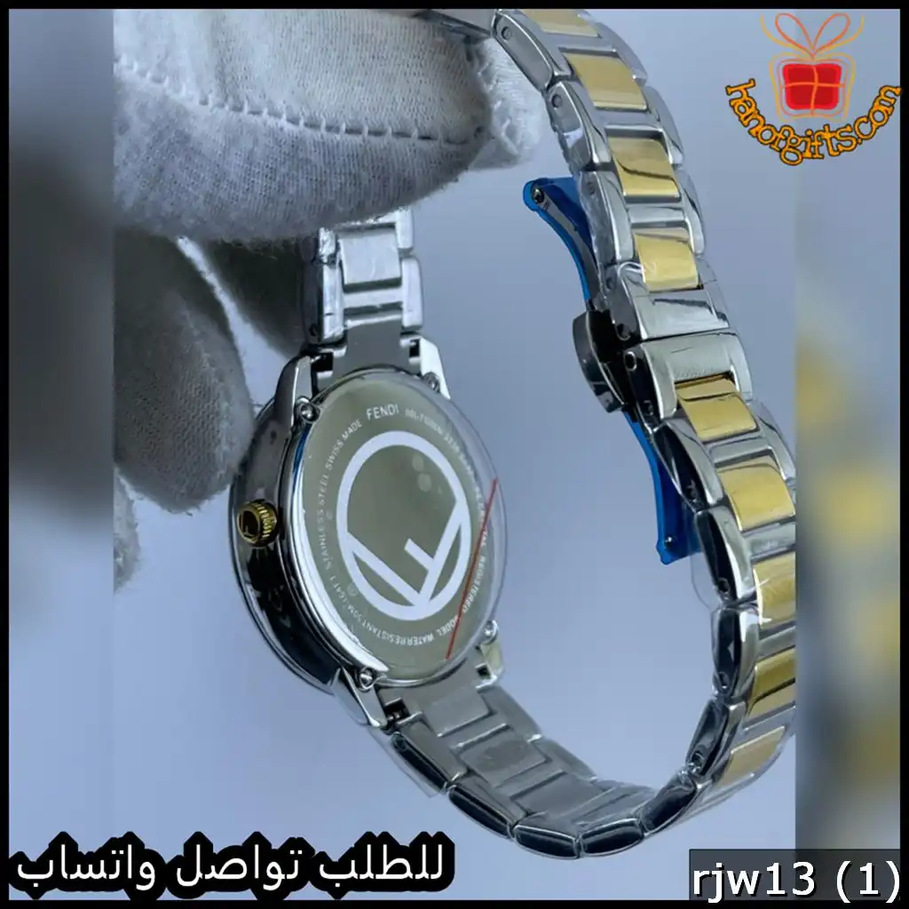 ساعة FENDI رجالية مينا أخضر بتصميم هندسي