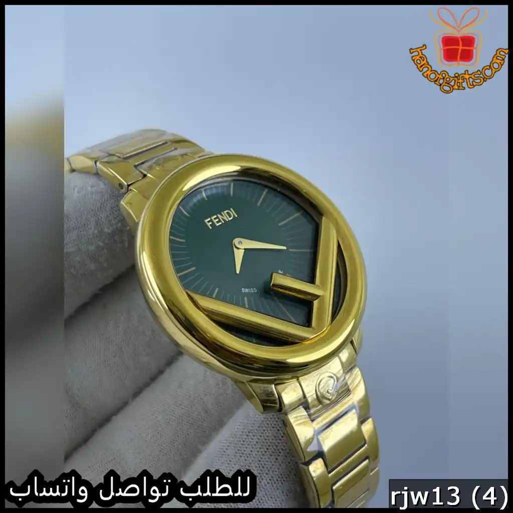 ساعة FENDI رجالية ذهبية مينا اخضر