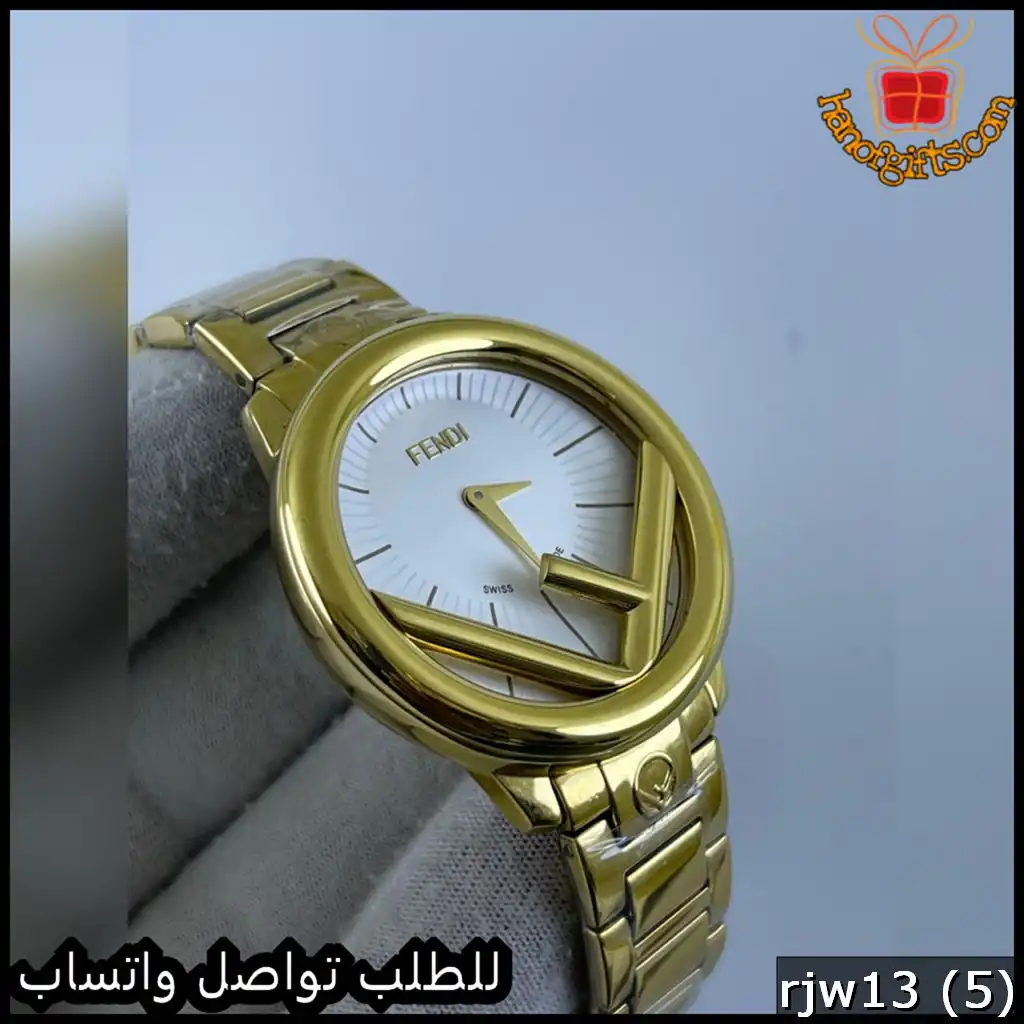 ساعة FENDI رجالية ذهبي بمينا أبيض