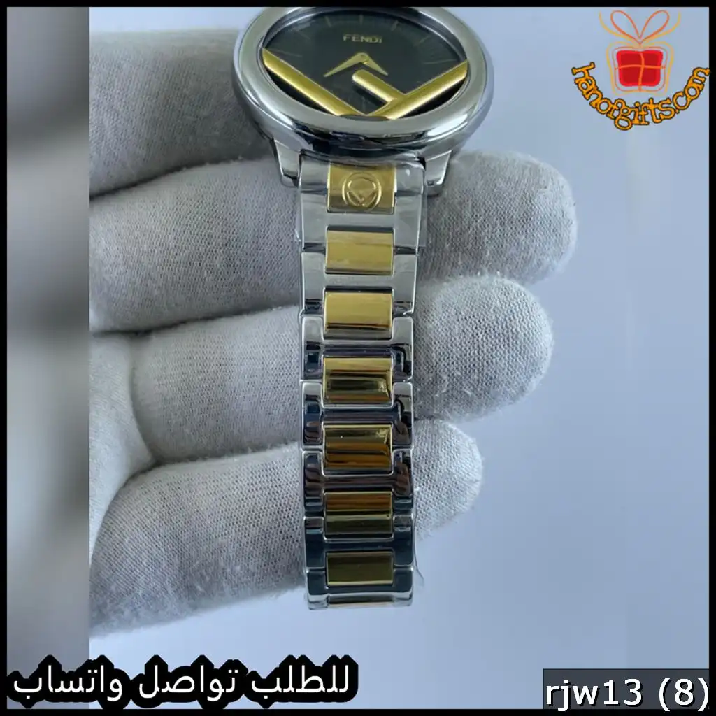 ساعة FENDI رجالية مينا أخضر بتصميم هندسي