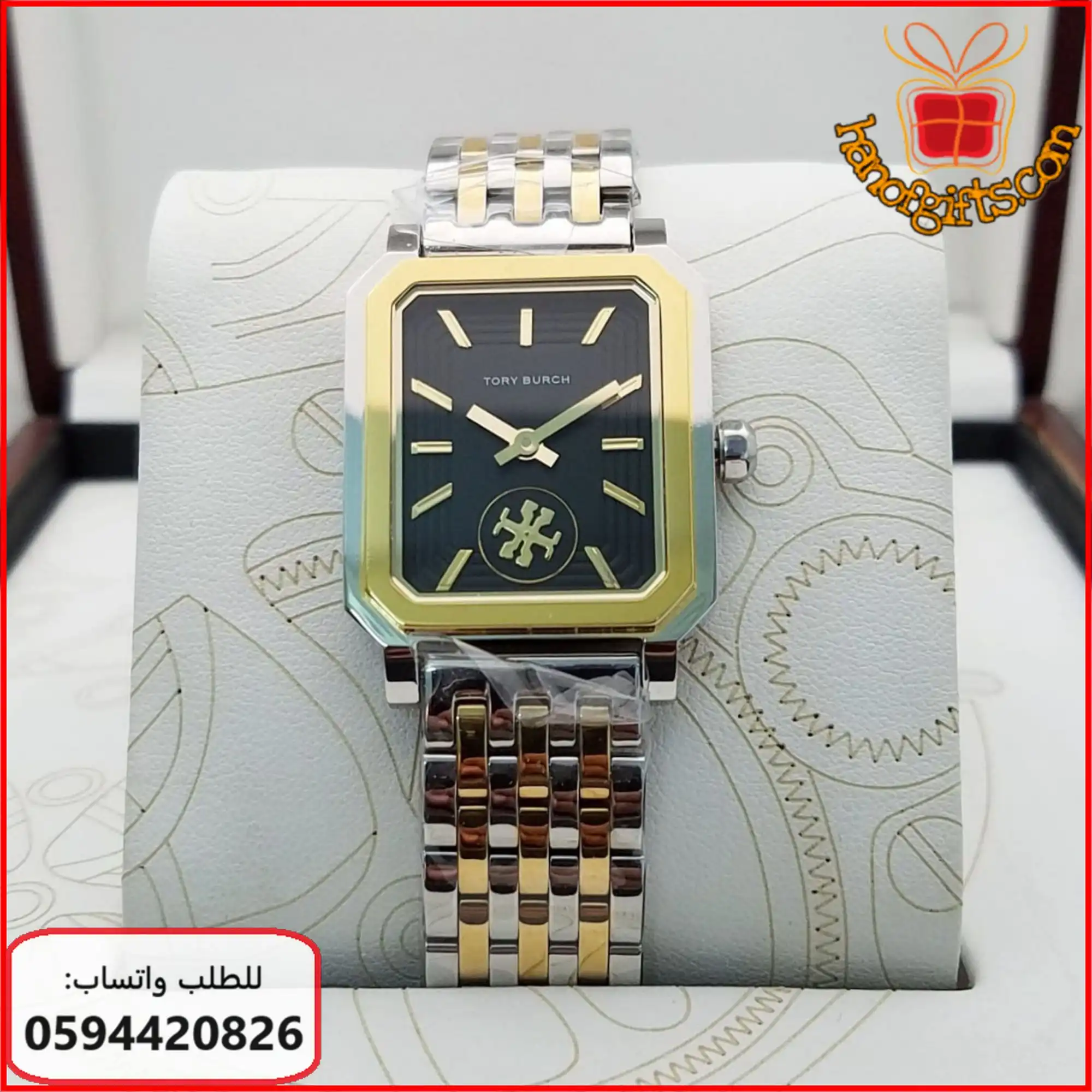 ساعة Tory Burch نسائية مينا اسود
