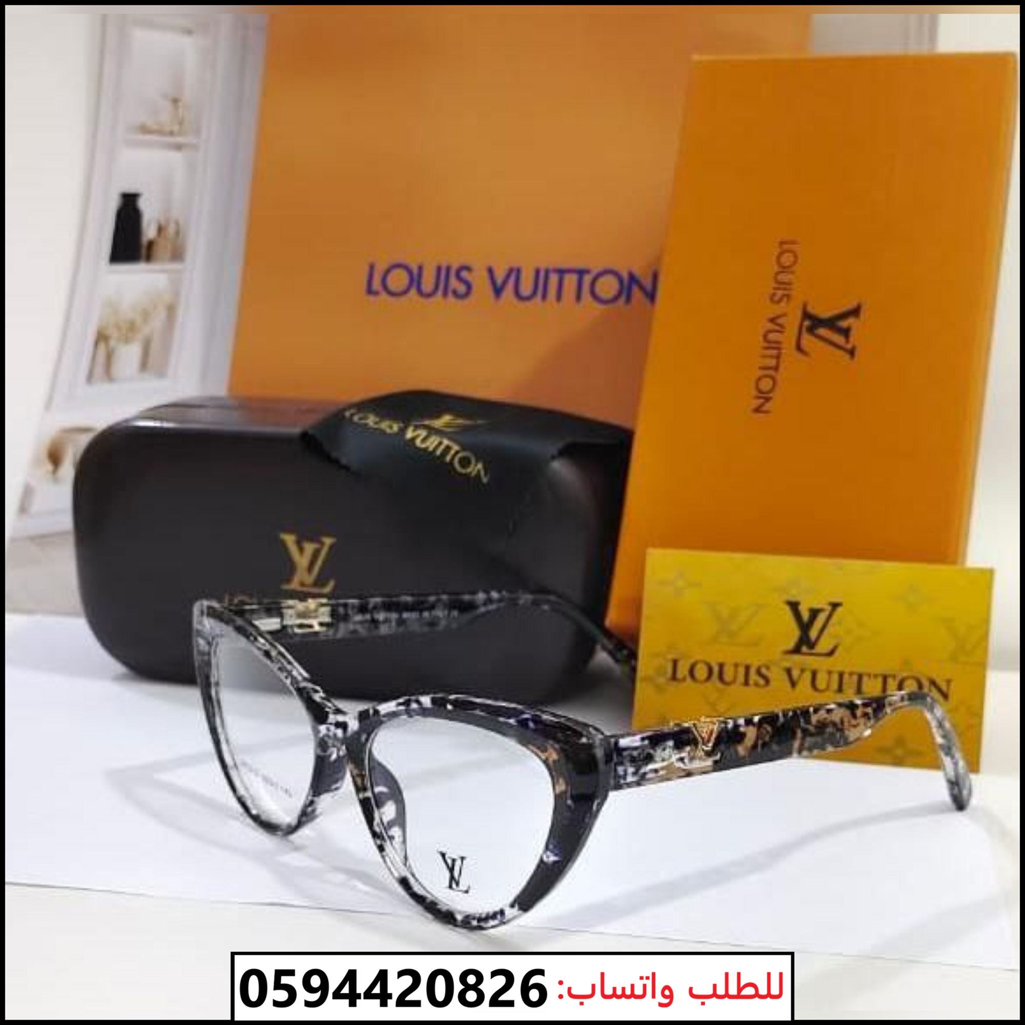 Rad102 (3) نظارات Louis Vuitton طبية نقشة رخامية سوداء
