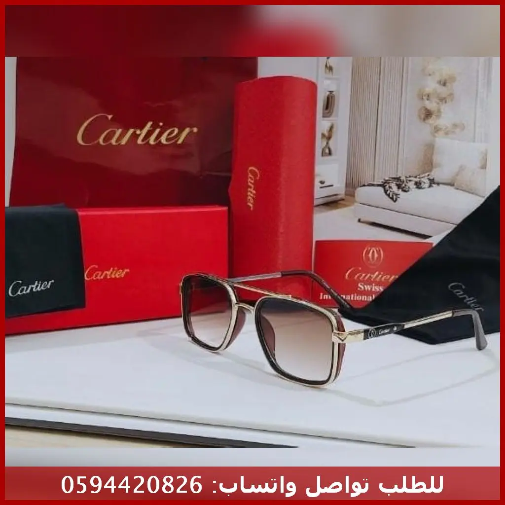 Rad234 (12) نظارات Cartier Soft Square بني