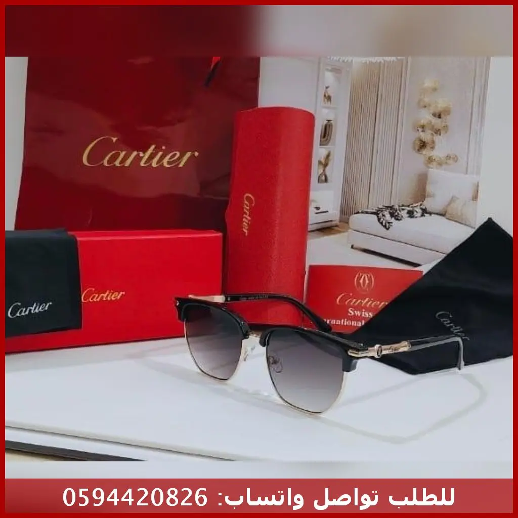 Rad234 (14) نظارات Cartier C Décor اسود وذهبي