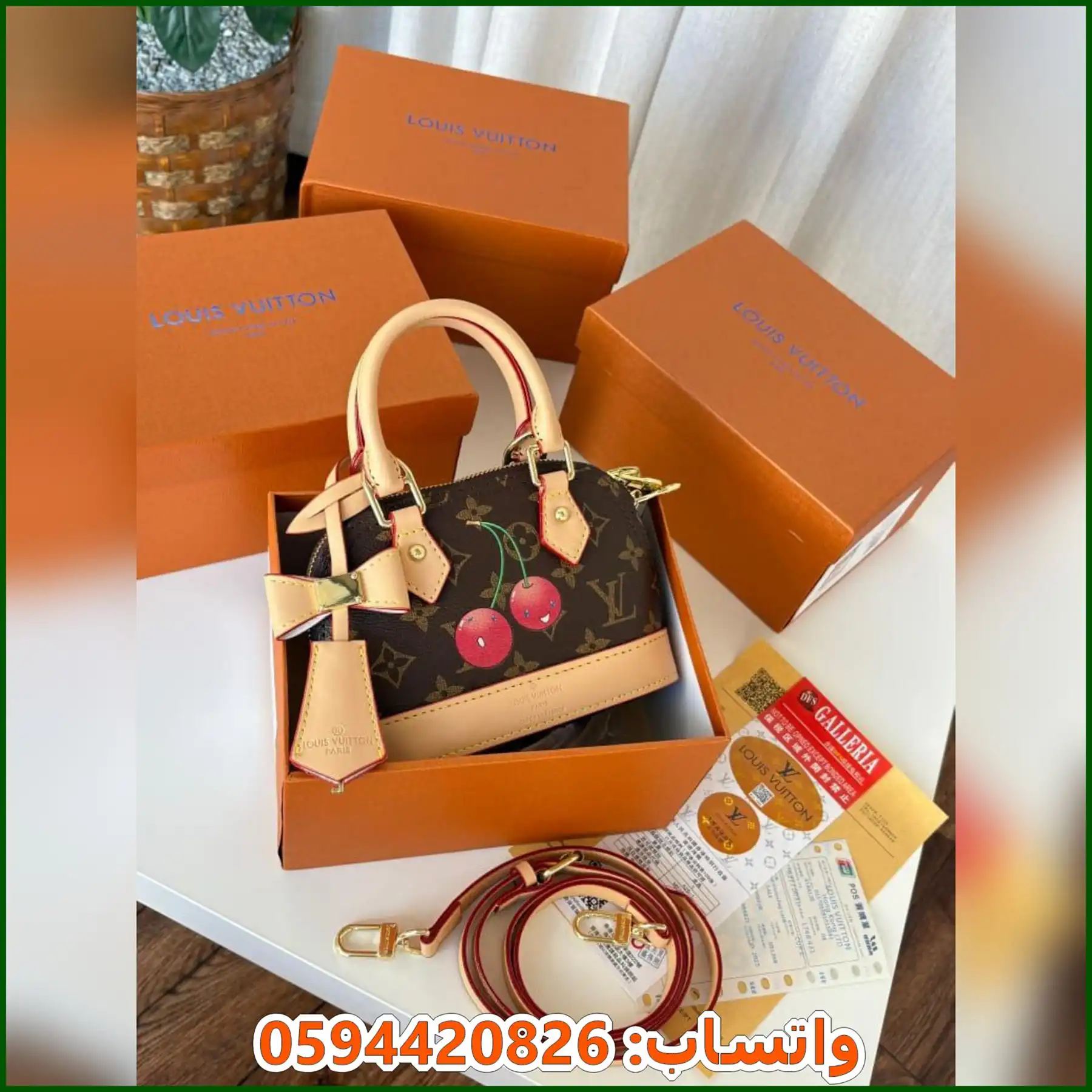 Rbt90 (17) شنطة Louis Vuitton Alma BB مونوجرام بنقشة الكرز