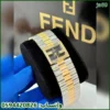ساعه فندي حرف F مربعة مكس مينا اسود