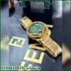 ja70 (1) ساعه فندي دائرية نسائي 36 ذهبي واخضر