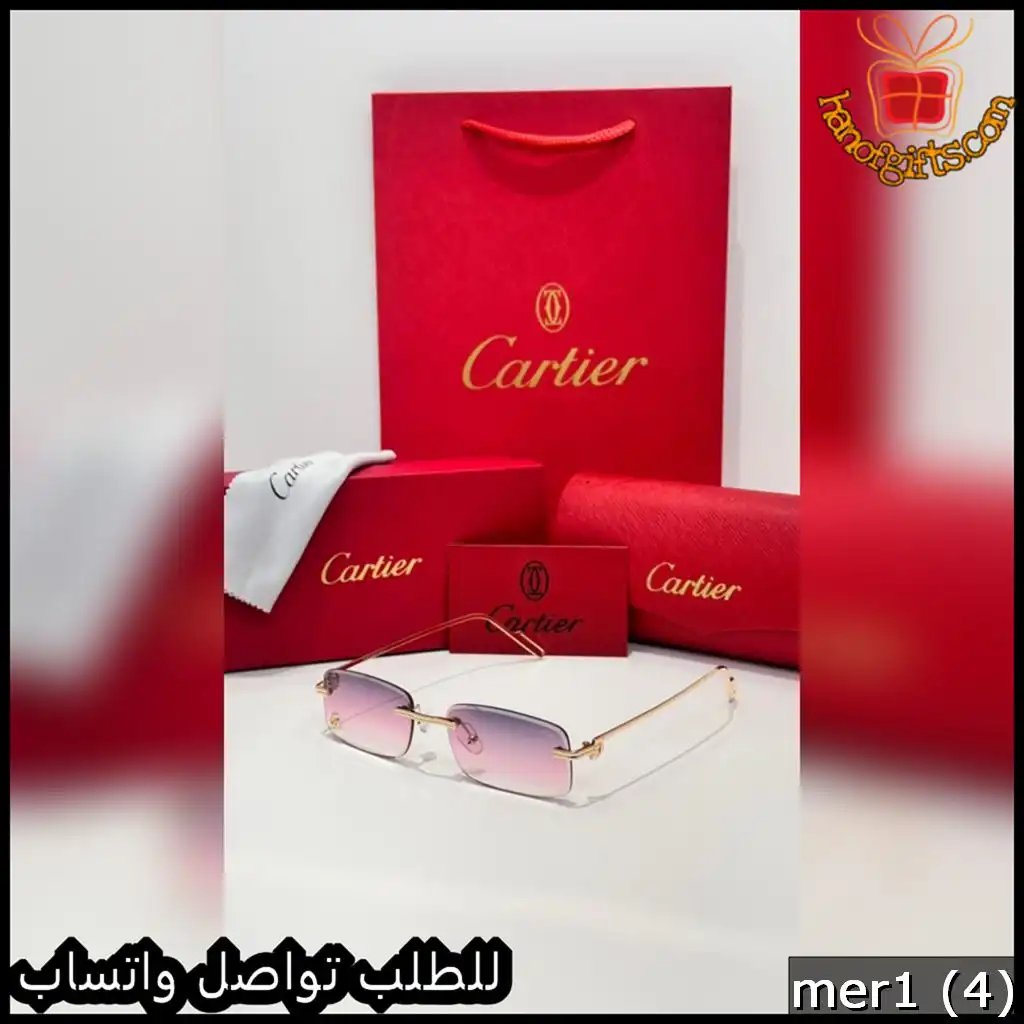 mer1 (4) نظارات شمسية Cartier وردي متدرج بدون إطار