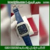 Patek Philippe مينا أزرق مخطط مع سير جلد