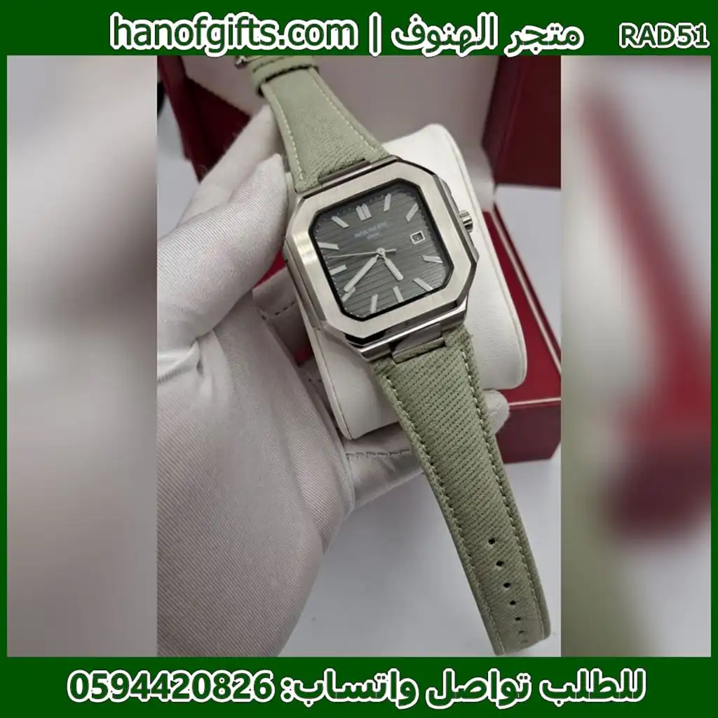 Patek Philippe مينا رمادي مخطط مع سير قماشي