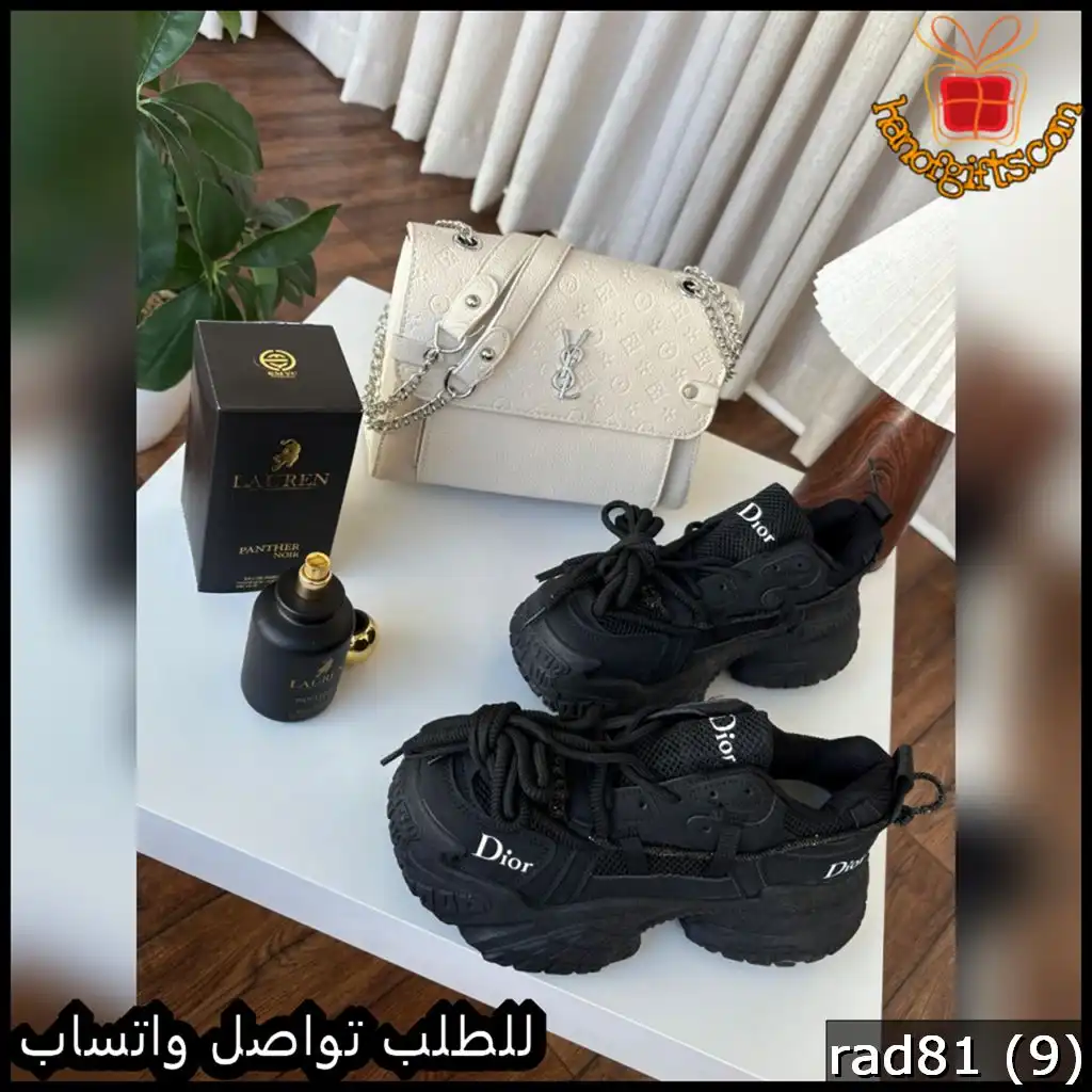 rad81 (9) طقم نسائي شنطة Saint Laurent مع شوز وعطر 100 مل