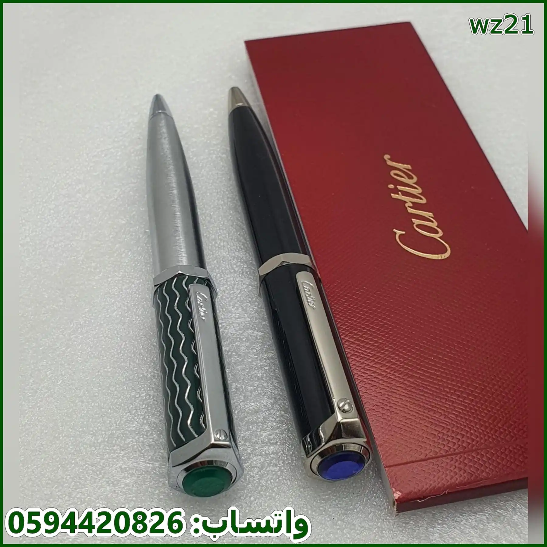 اقلام Cartier Santos سداسي اسود وفضي