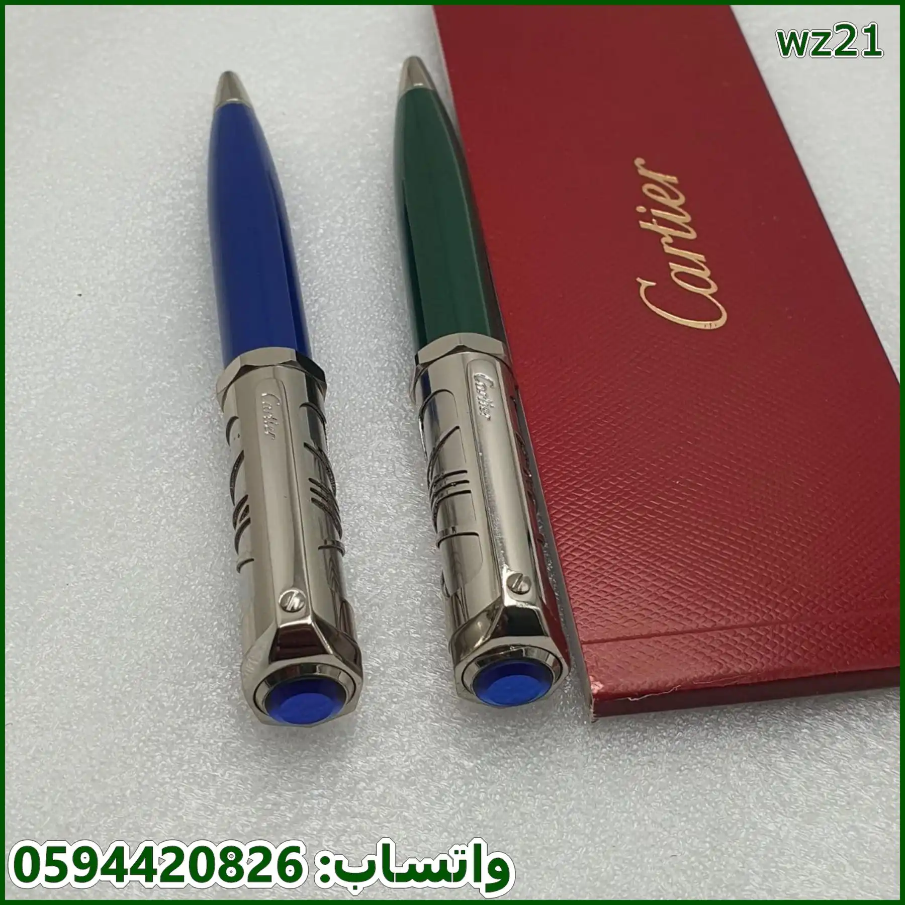 اقلام Cartier Santos سداسي ازرق و اخضر