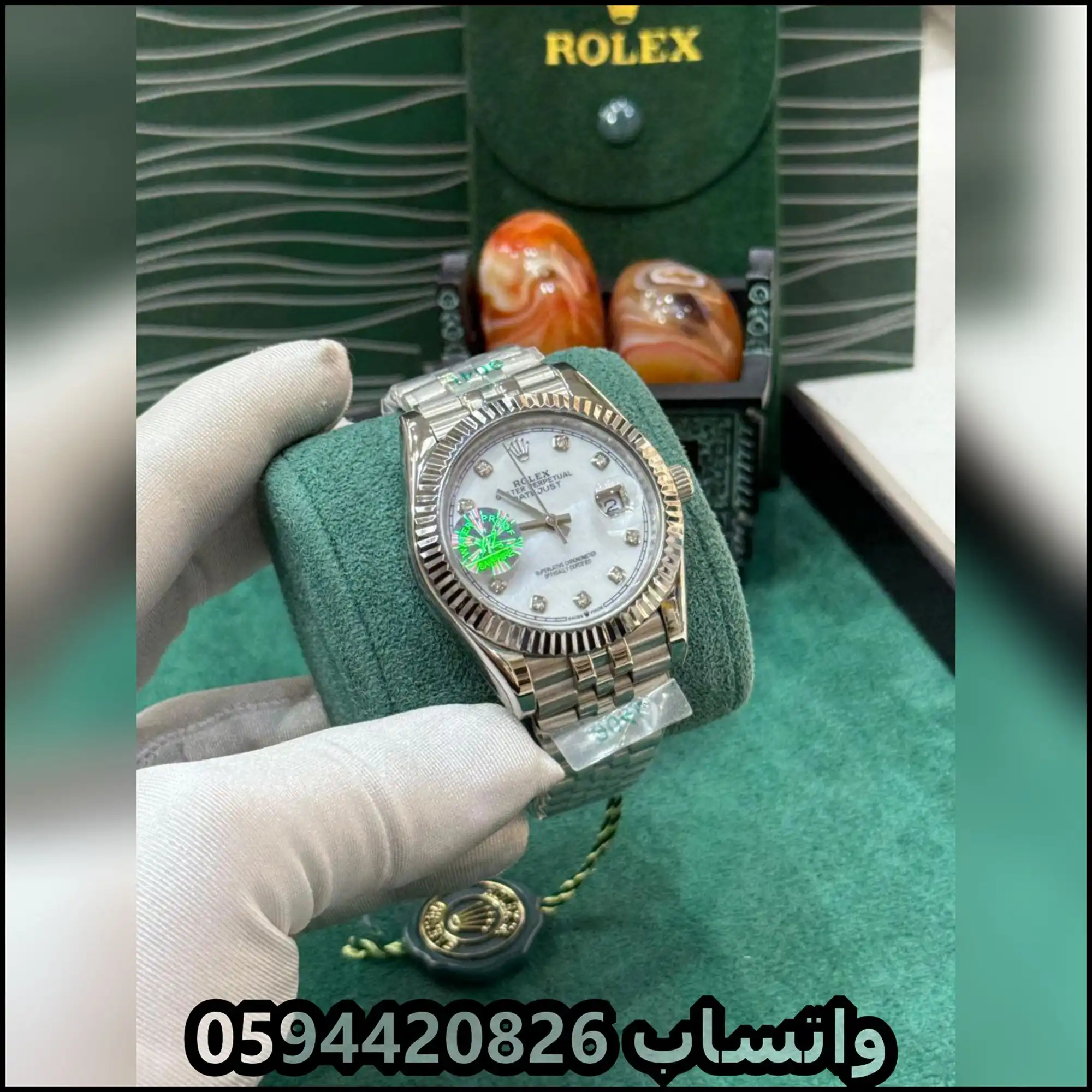 ديت جست مينا أبيض لؤلؤي مؤشرات كريستال